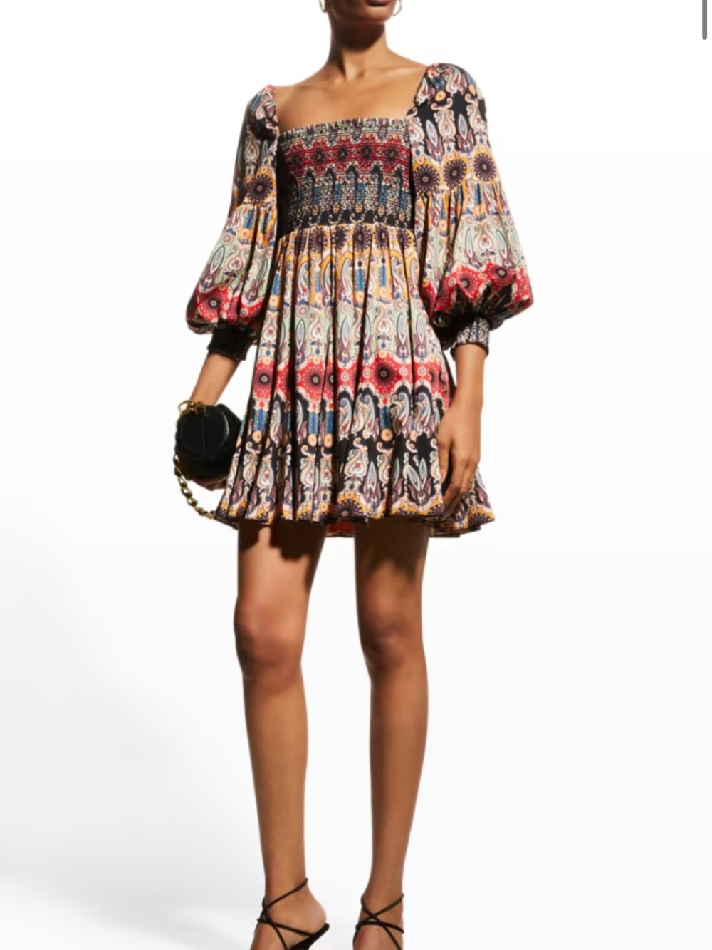 Alice + Olivia Julissa Empire waist godet mini dress